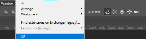 Exiting 3D Mode in Photoshop - Step 1 Image