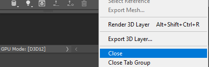 Exiting 3D Mode in Photoshop - Step 4 Image