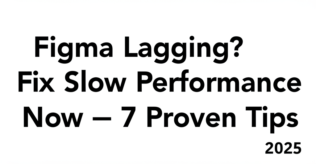 Figma Lagging? Fix Slow Performance Now – 7 Proven Tips 2025