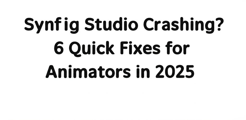 Synfig Studio Crashing? 6 Quick Fixes for Animators in 2025