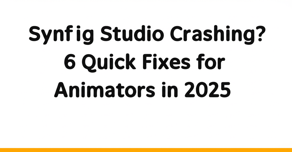 Synfig Studio Crashing? 6 Quick Fixes for Animators in 2025